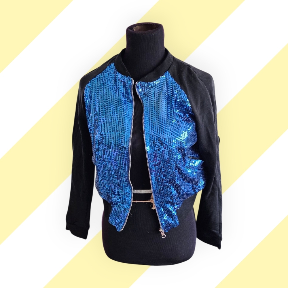 Sequin Blue and Black Women's Jacket